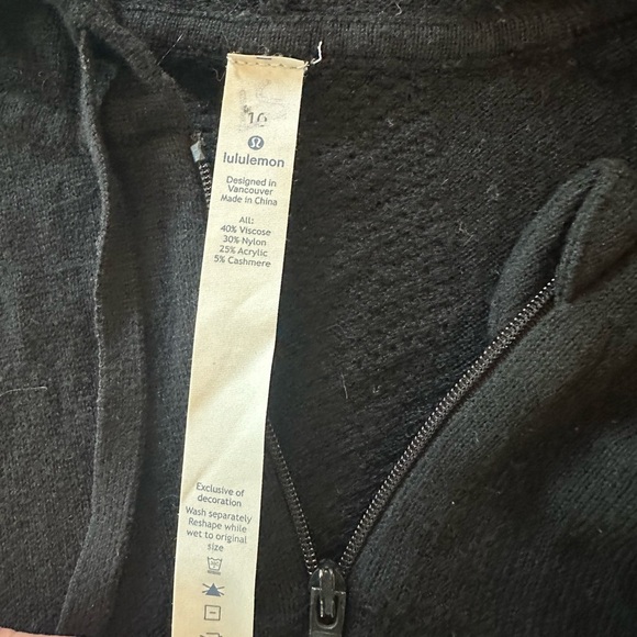 lululemon🍋 athletica Black Hooded Cardigan Lightweight Size 10 - Picture 3 of 6